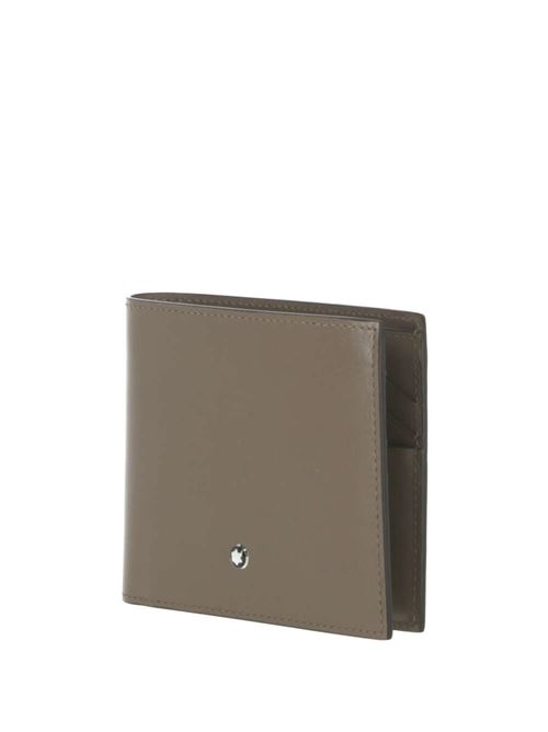 Taupe brown calf leather wallet Mont Blanc | 198309X